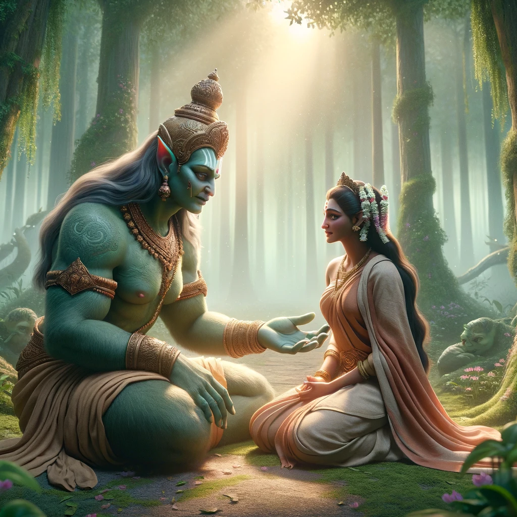 Trijata Assures Sita that Rama will Survive